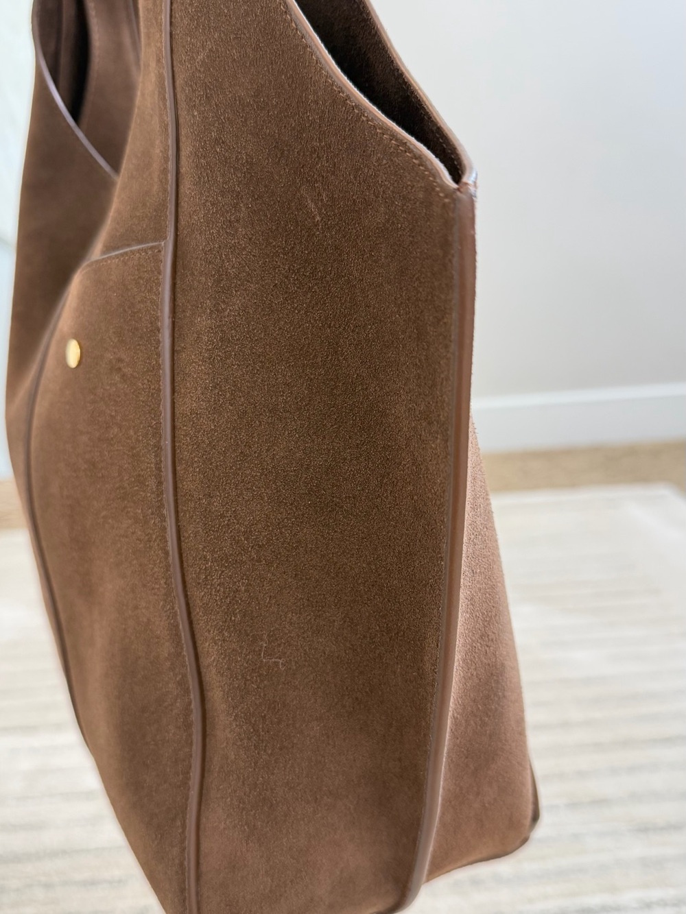 Brown Suede Tote Bag by RSVP Paris - Picture 11 of 13